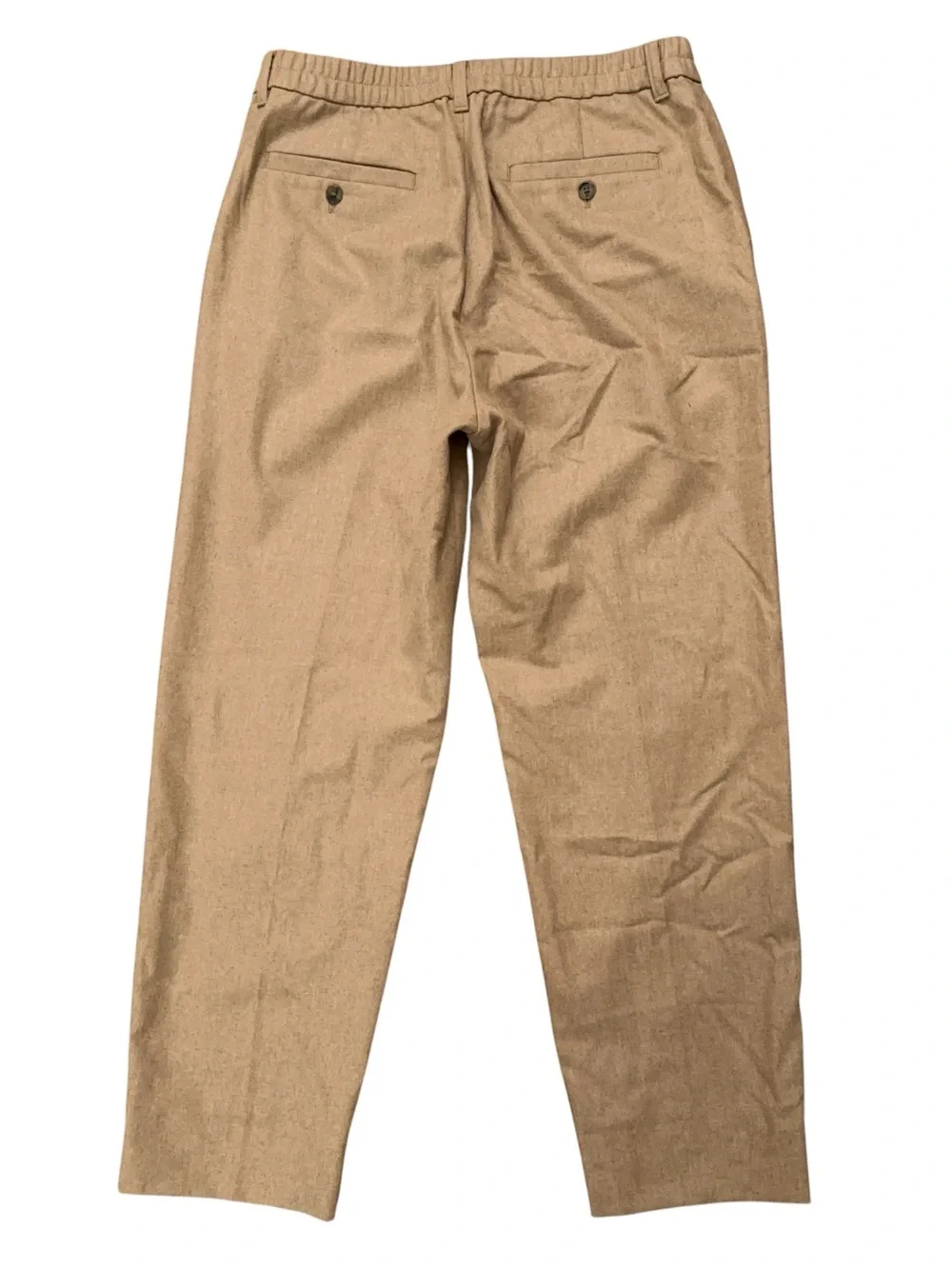 Banana Republic Wool Pants Mens 33 Elastic Waist Alfa-fi Fabric Flannel Brown